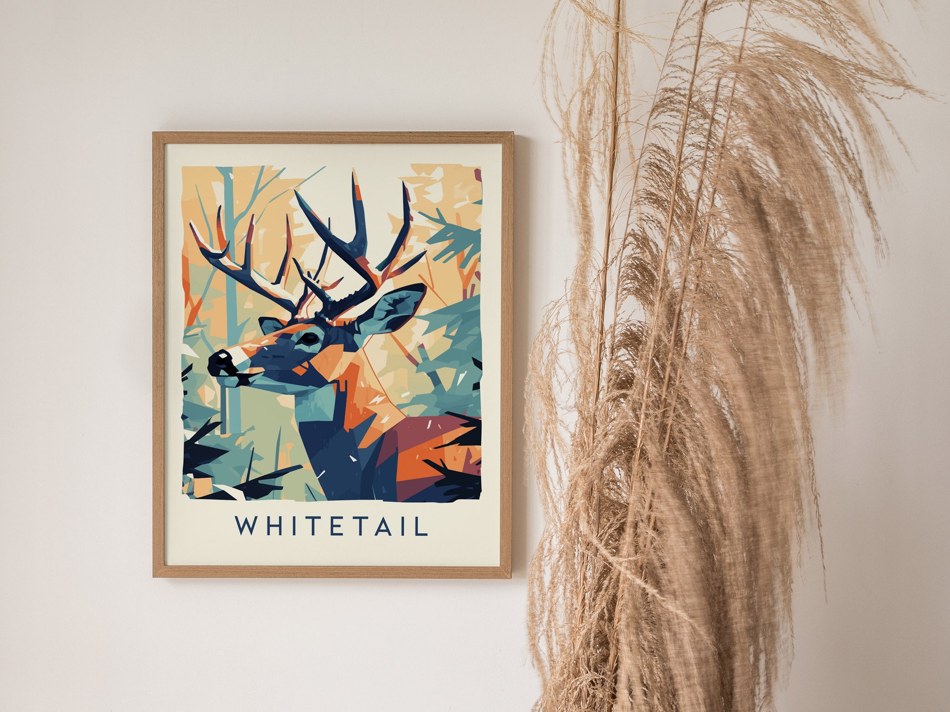 Whitetail Deer Poster | Wildlife Buck Hunting Cabin Wall Art Gift