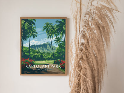 Kapiolani Park Poster | Waikiki Hawaii Wall Art