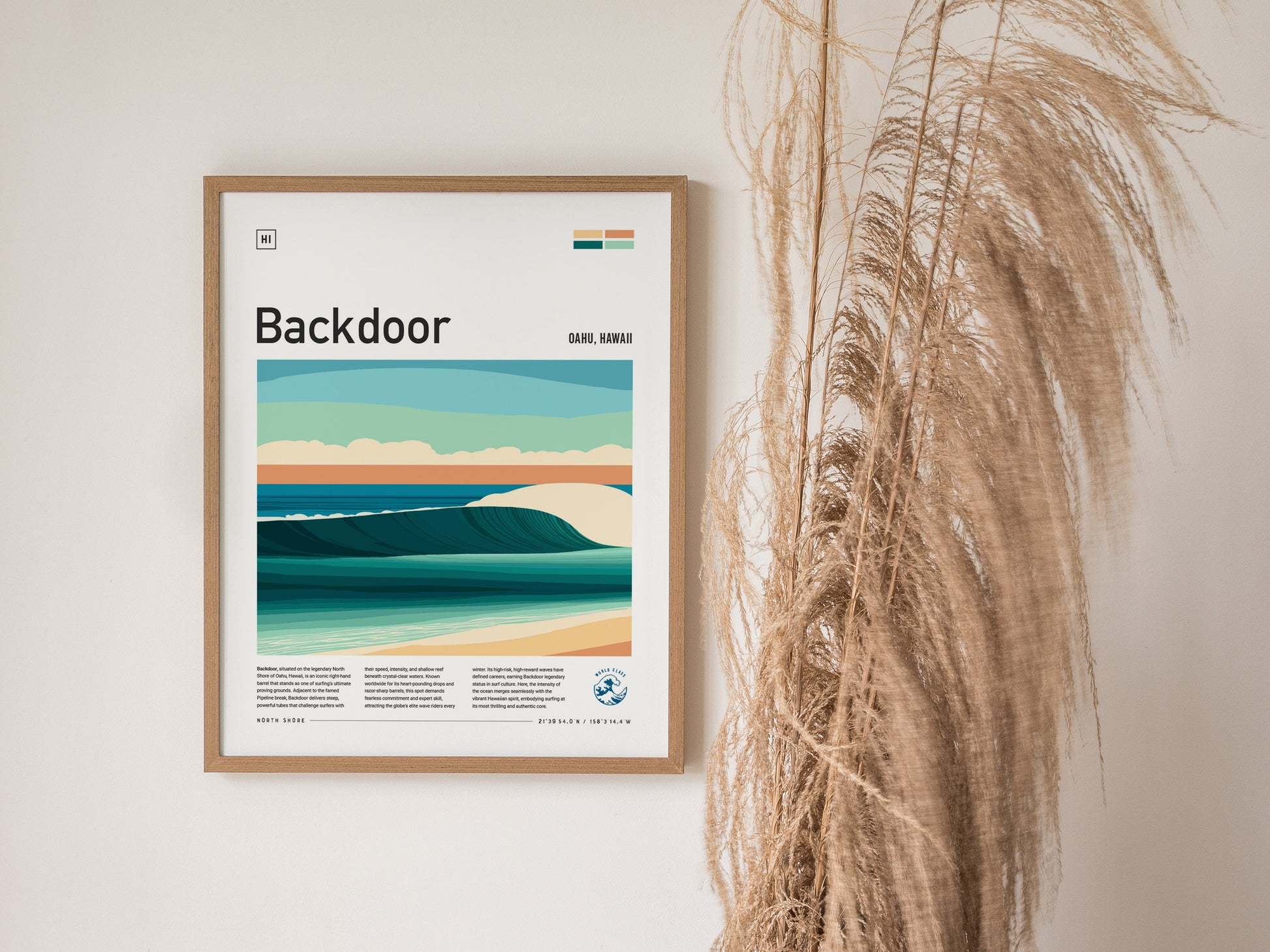 Backdoor Surf Spot Poster | North Shore Oahu Hawaii Wall Art | Framed or Unframed