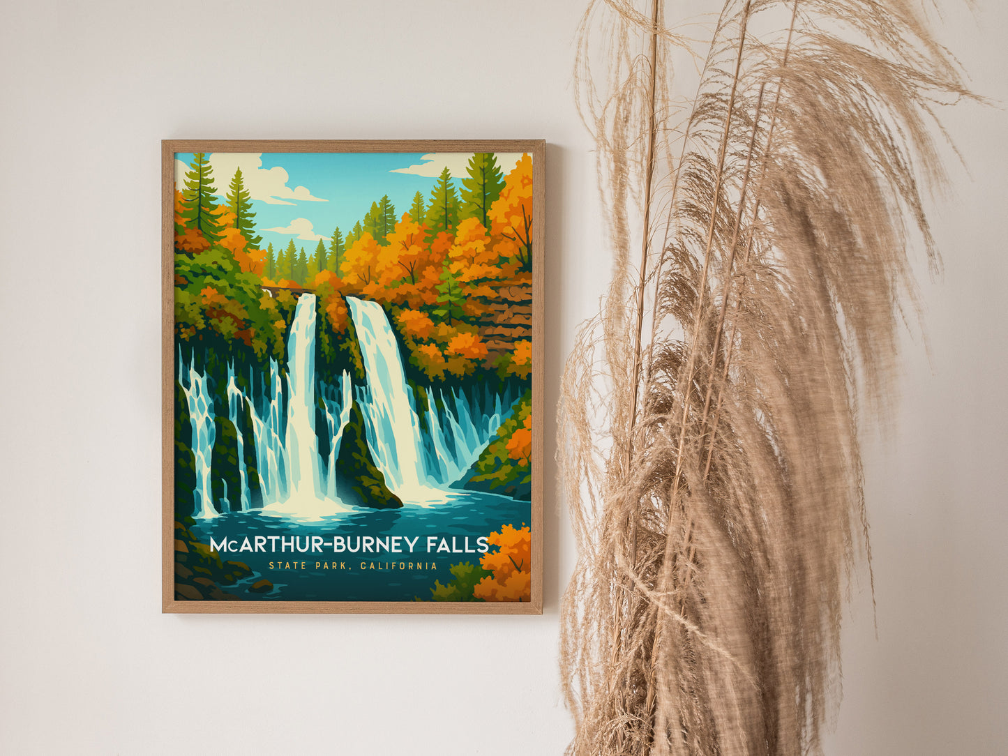McArthur-Burney Falls Poster | California Waterfall Wall Art