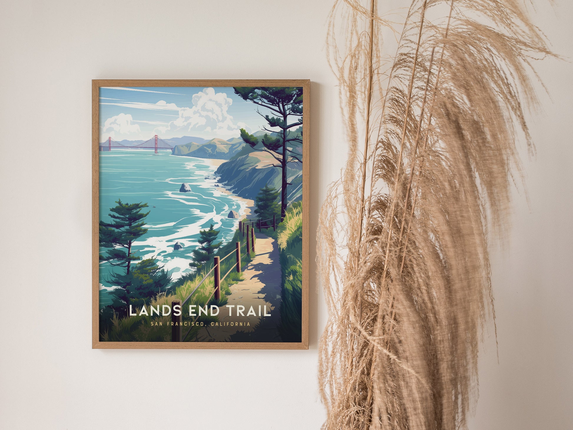 Lands End Trail Poster | San Francisco Coastal Hike Wall Art
