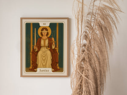 Justice Tarot Card Poster | Major Arcana Wall Art