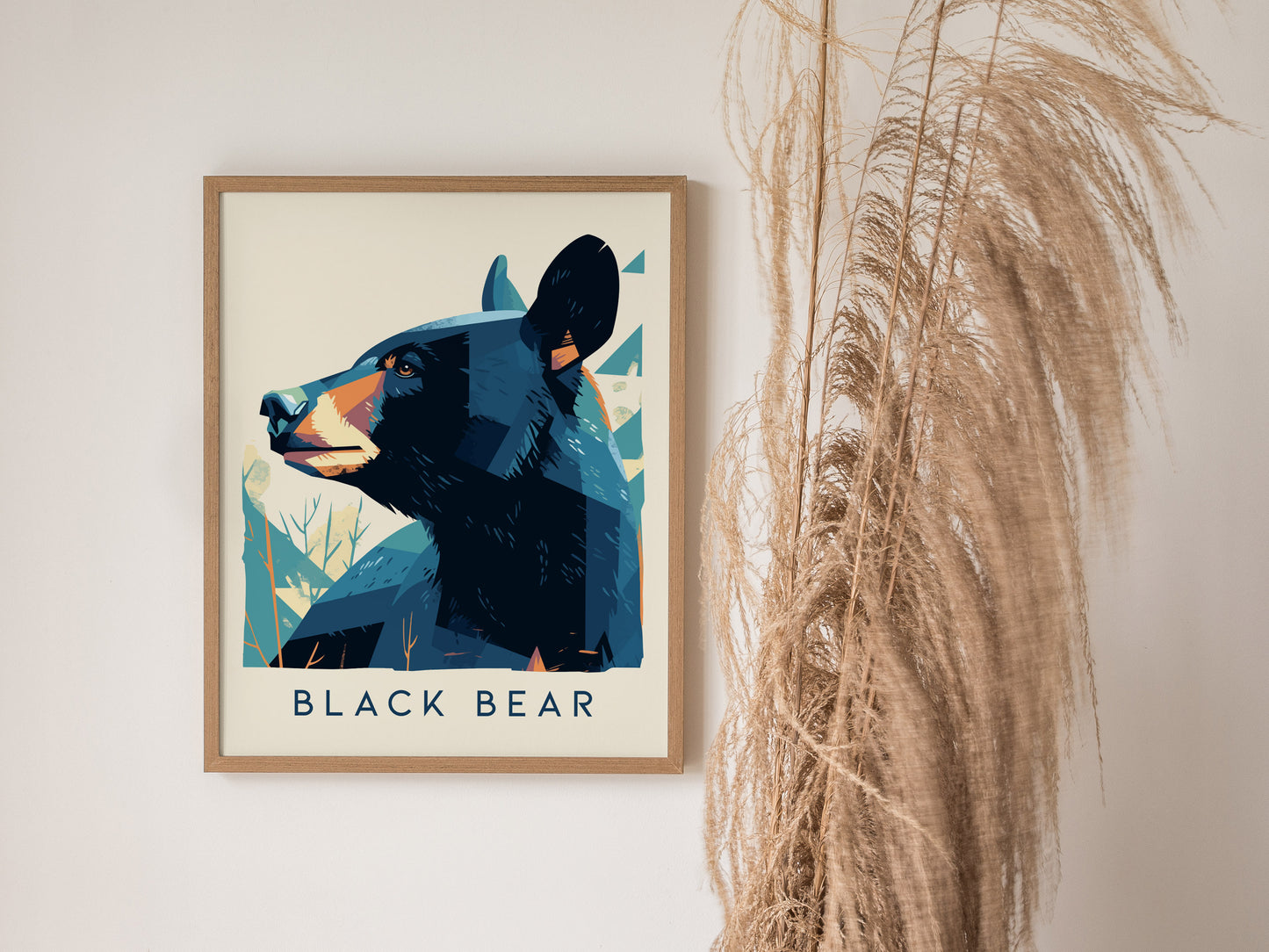 Black Bear Poster | Modern Wildlife Wall Art | Framed or Unframed