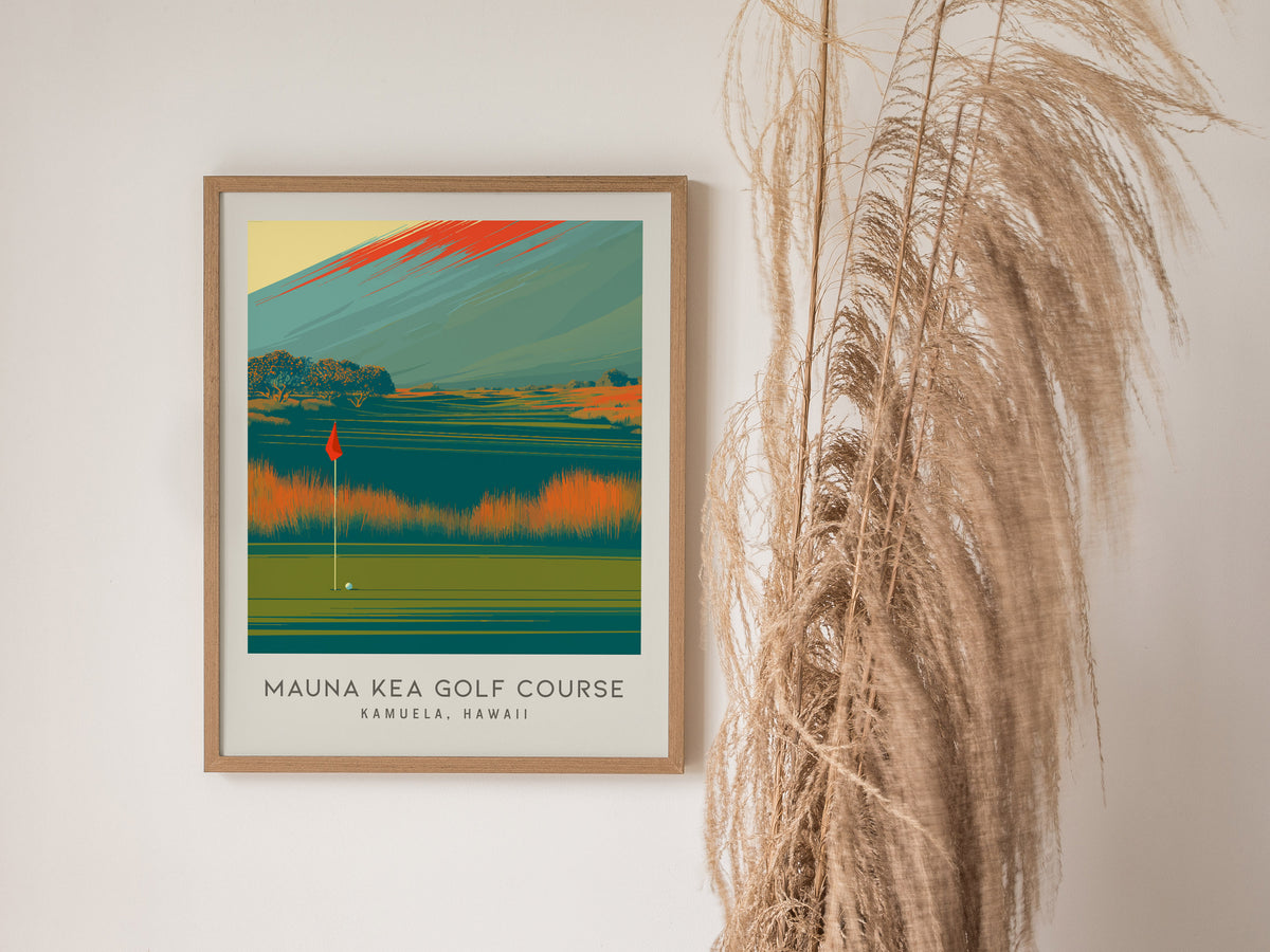 Mauna Kea Golf Course Matte Border Poster | Kamuela, Hawaii Golf Course Print & Country Club Decor — styled in a modern inter