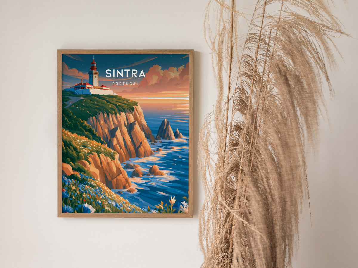 Sintra, Portugal Poster | Enchanted Palace & Misty Hills Wall Art — styled in a modern interior