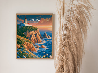 Sintra, Portugal Poster | Enchanted Palace & Misty Hills Wall Art — styled in a modern interior