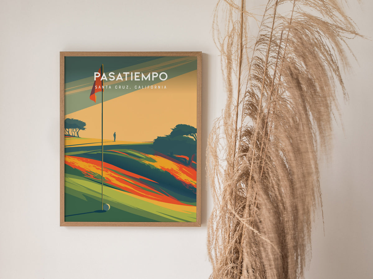 Pasatiempo, Santa Cruz, California Poster | Iconic Links Golfer Gift Wall Art — styled in a modern interior