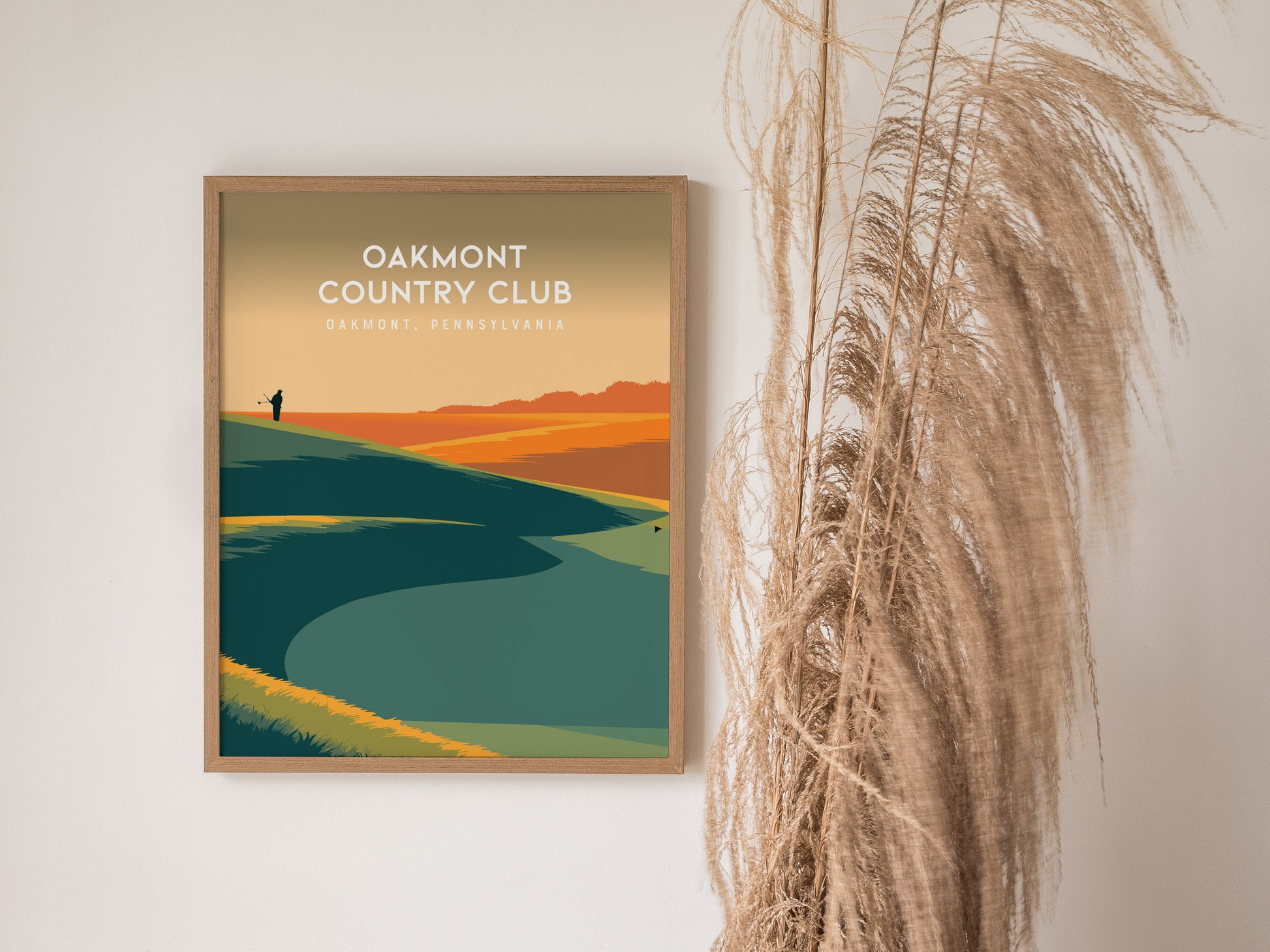 Oakmont Country Club, Oakmont, Pennsylvania Poster | Classic Links Golfer Gift Wall Art — styled in a modern interior