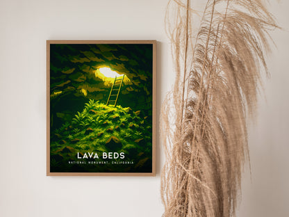 Lava Beds National Monument Poster | California Lava Tube Cave Wall Art