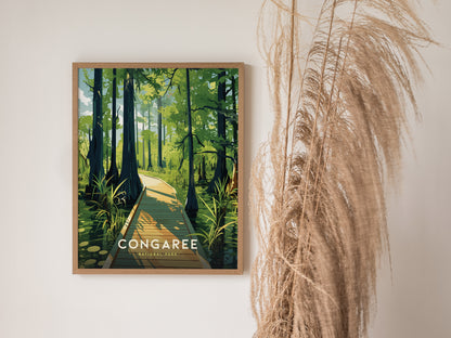 Congaree National Park Poster | South Carolina Nature Wall Art | Framed or Unframed