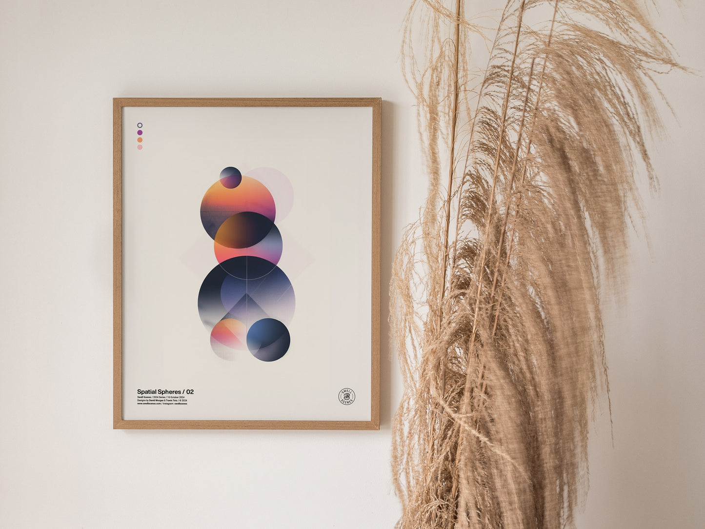 Spatial Spheres 02 Poster | Modern Abstract Art Minimalist Geometric