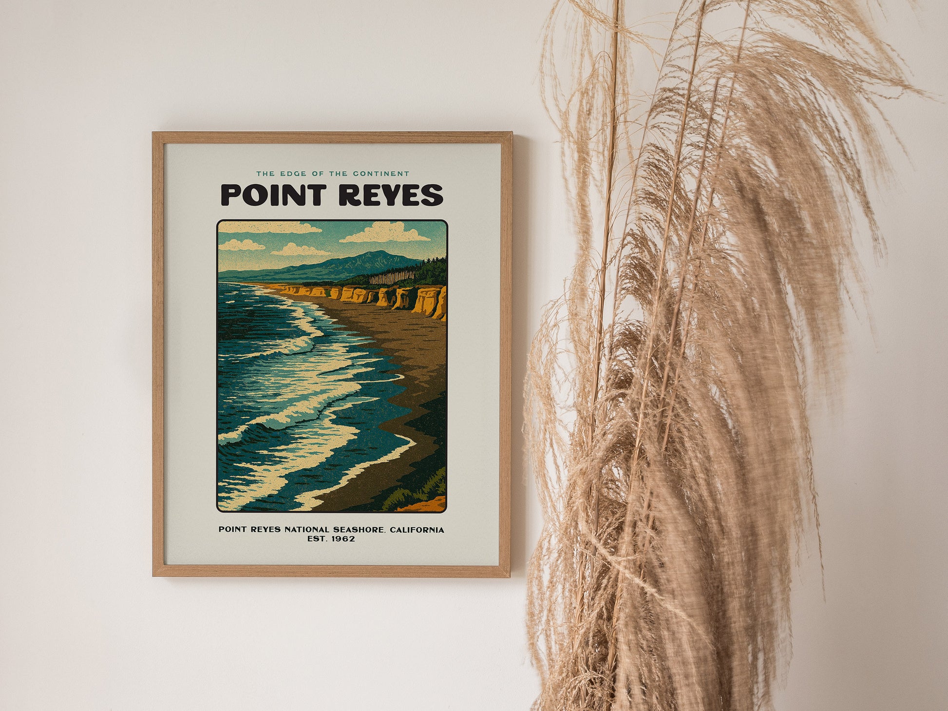 Point Reyes Poster | California Coast Seashore Vintage Wall Art