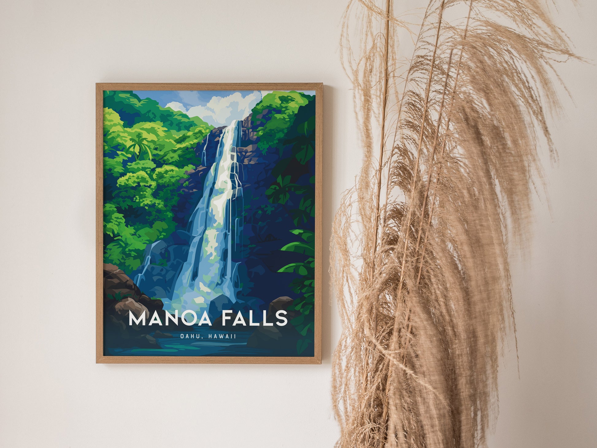 Manoa Falls Poster | Oahu Hawaii Waterfall Wall Art