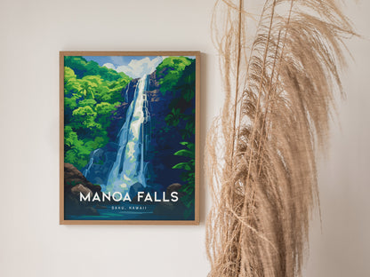 Manoa Falls Poster | Oahu Hawaii Waterfall Wall Art