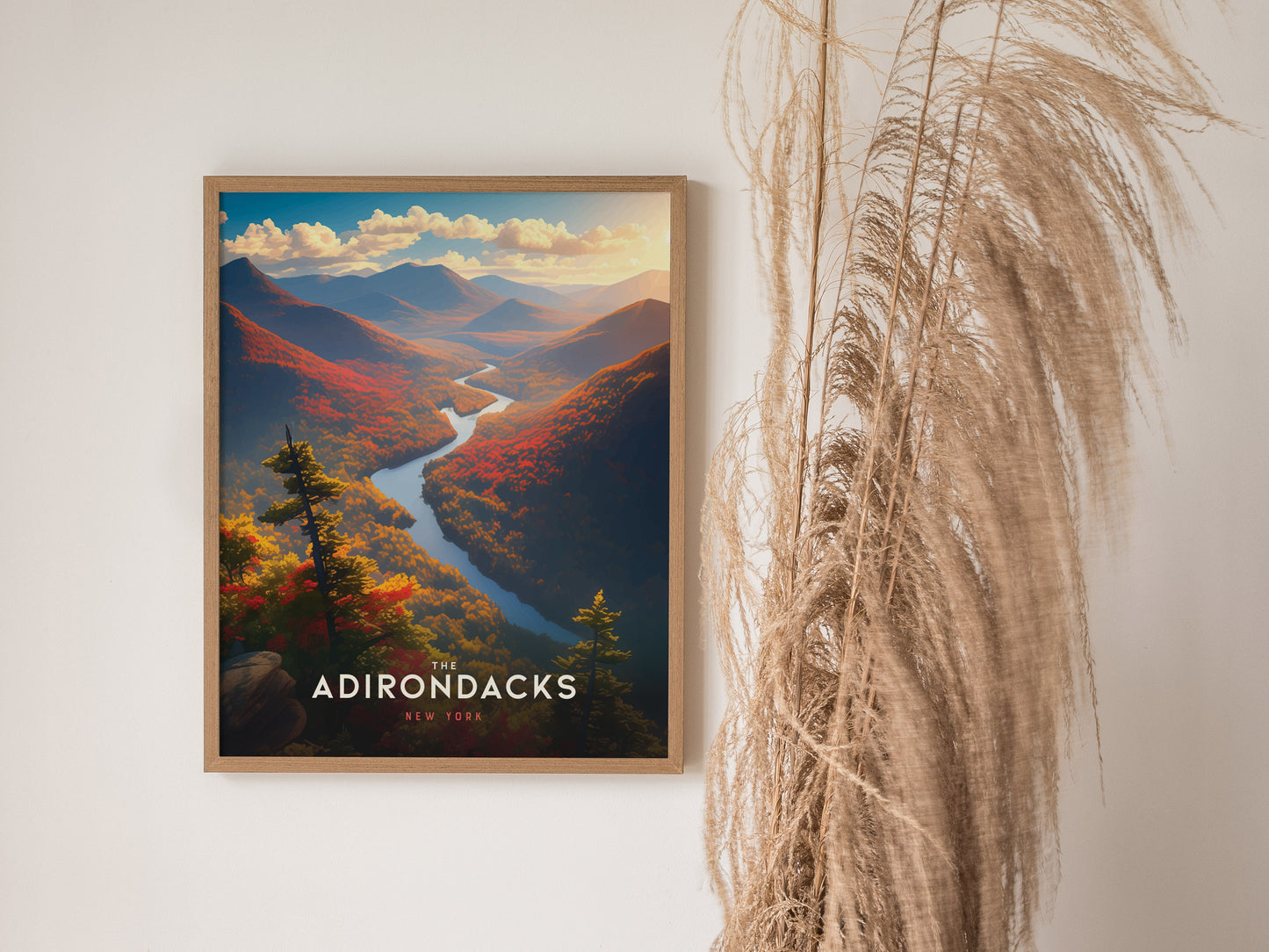 Adirondacks Mountains New York Poster | Scenic NY Nature Wall Art | Framed or Unframed
