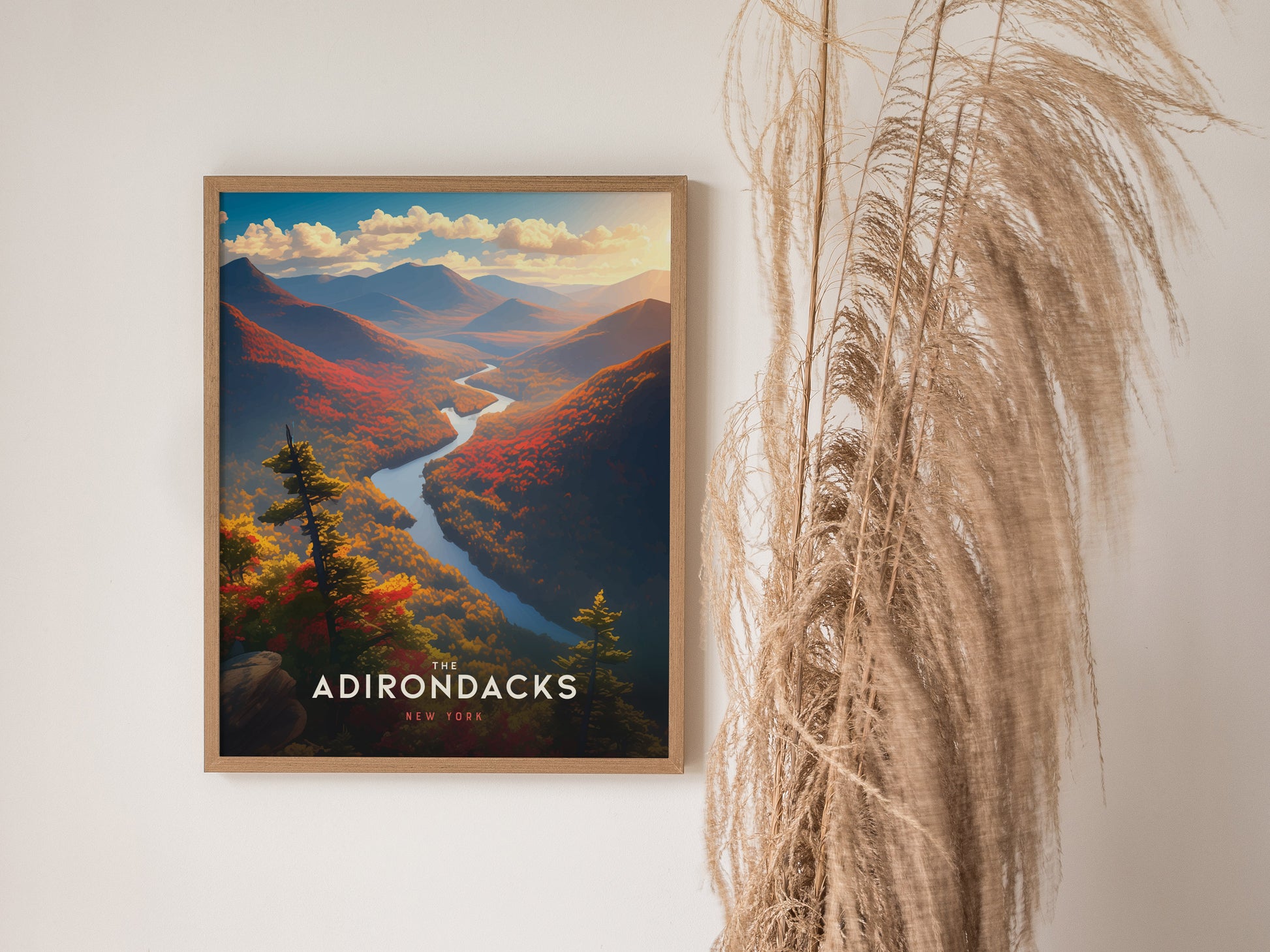 Adirondacks Mountains New York Poster | Scenic NY Nature Wall Art | Framed or Unframed