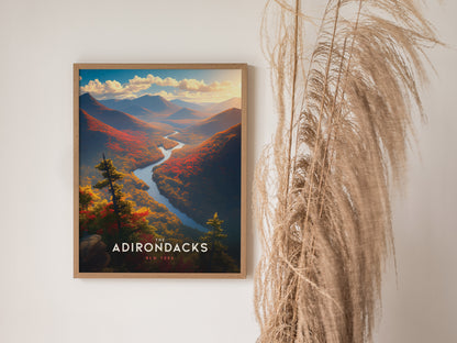 Adirondacks Mountains New York Poster | Scenic NY Nature Wall Art | Framed or Unframed