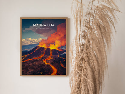 Mauna Loa Volcano Poster | Big Island Hawaii Wall Art Print