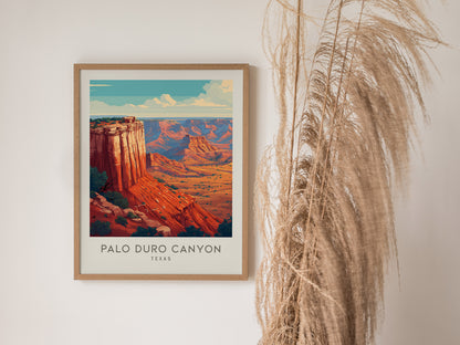 Palo Duro Canyon Matte Border Poster | Texas Travel Wall Art — styled in a modern interior