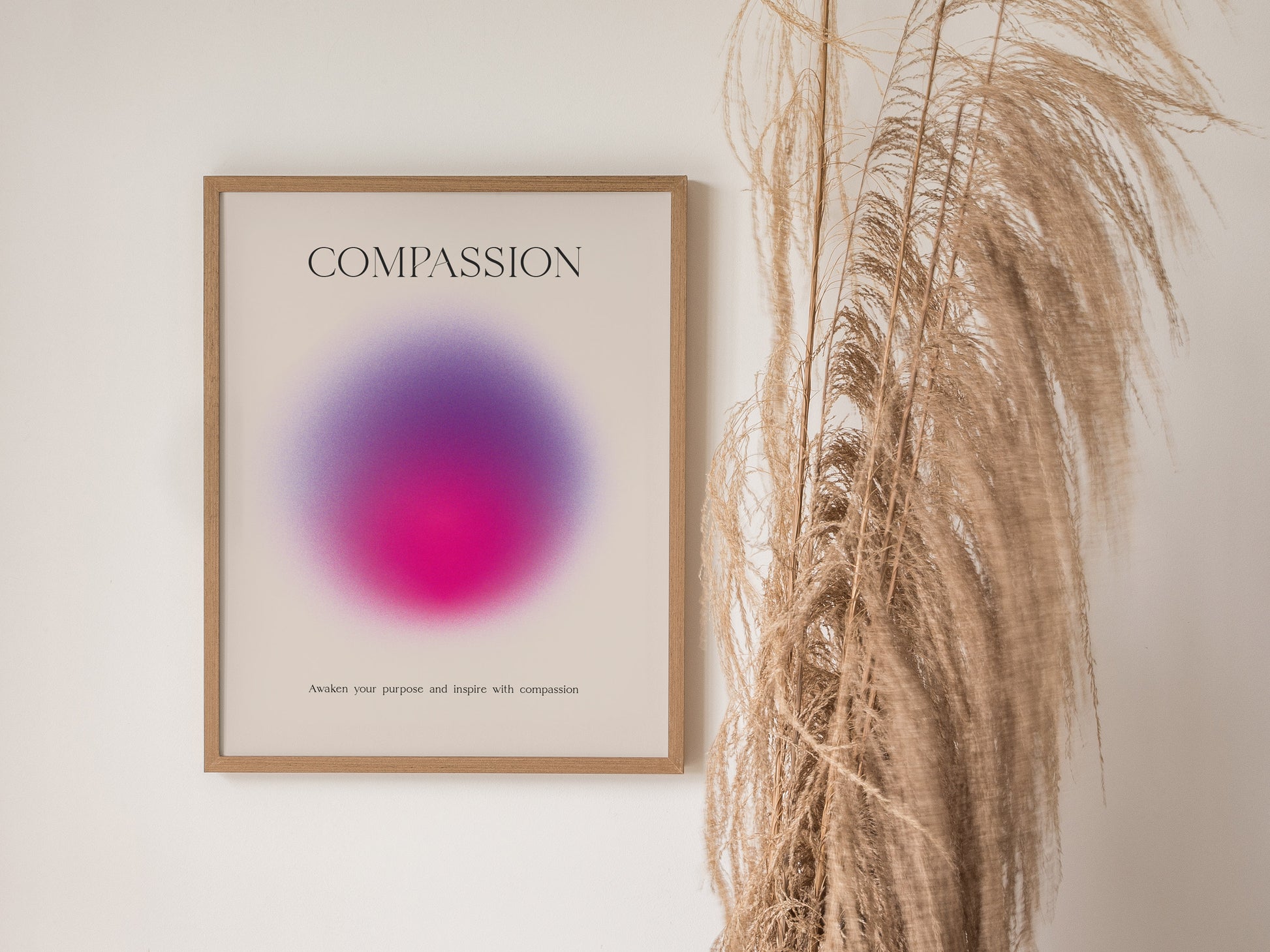 Compassion Aura Poster | Minimalist Modern Typography Wall Art | Framed or Unframed