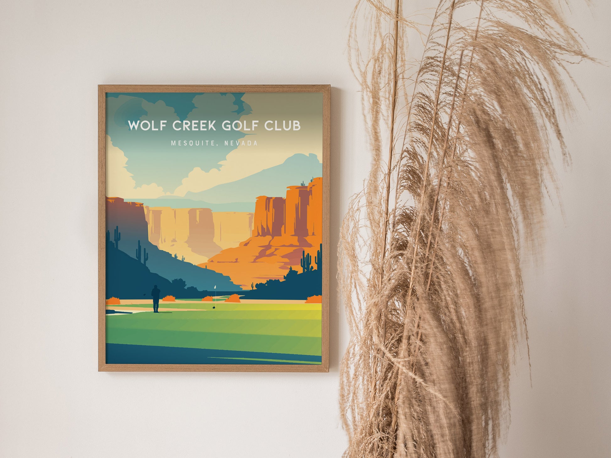 Wolf Creek Golf Club, Mesquite, Nevada Poster | Desert Canyon Links Golfer Gift Wall Art — styled in a modern interior