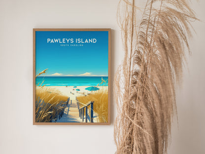 Pawleys Island South Carolina Poster | Coastal Beach Wall Art Print