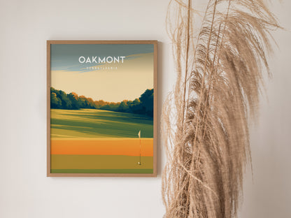 Oakmont, Pennsylvania Poster | Classic Links Golfer Gift Wall Art — styled in a modern interior