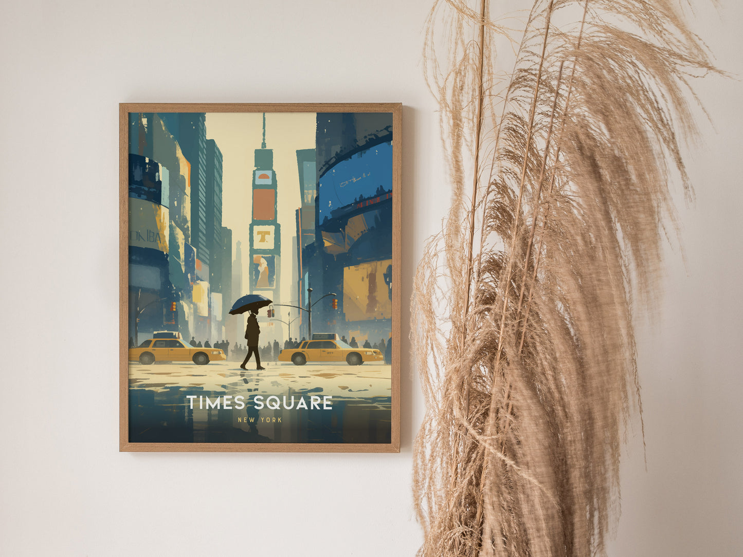 Times Square Poster | New York City Art | NYC Retro Travel Wall Print