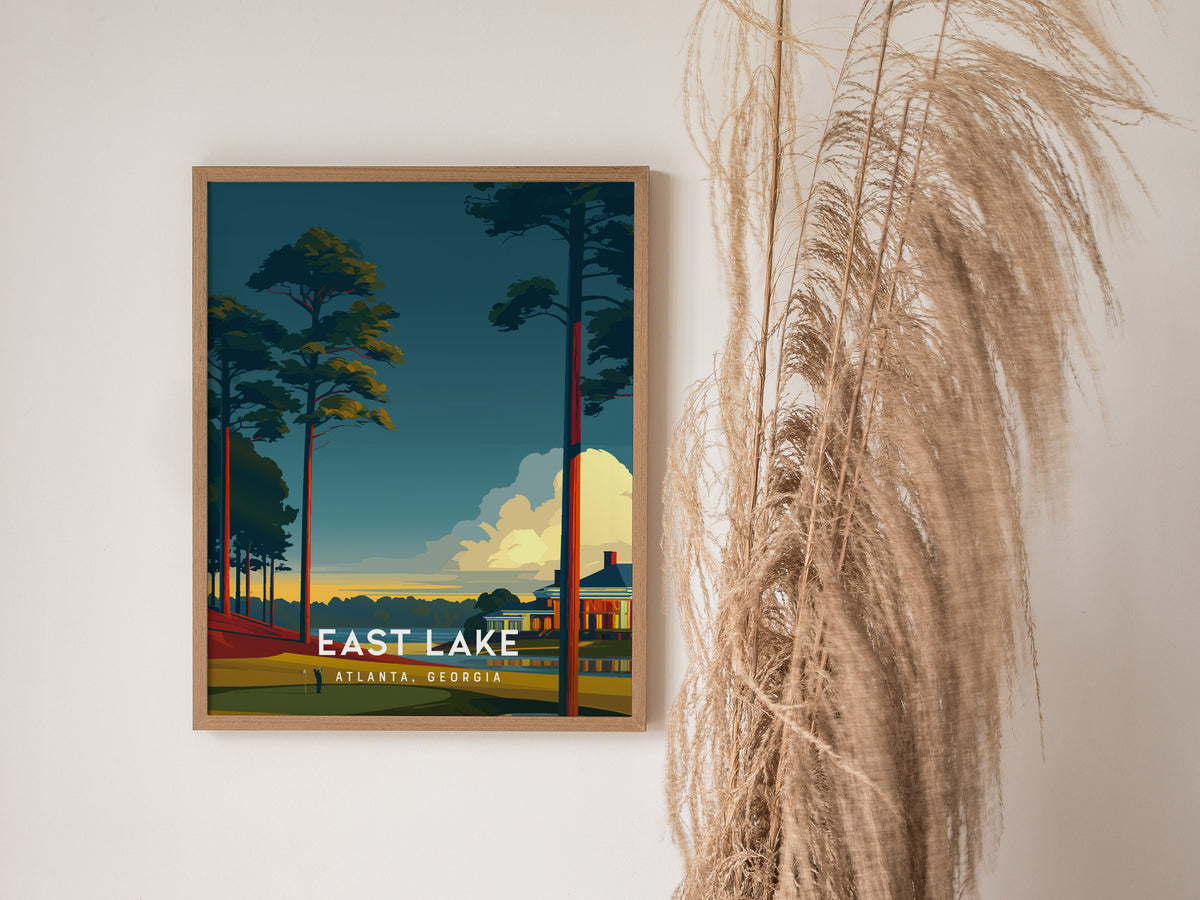 East Lake Golf Club, Atlanta, Georgia Poster | Iconic Fairways & Clubhouse Wall Art — styled in a modern interior