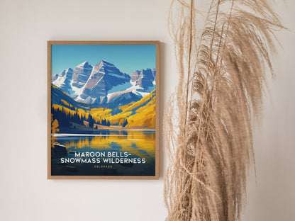 Maroon Bells Snowmass Wilderness Poster | Colorado Wall Art Print