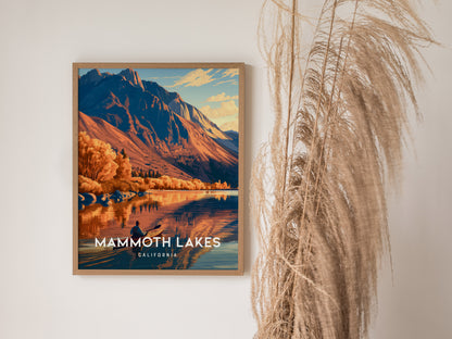 Mammoth Lakes, California Poster | Alpine Lake & Mountain Wilderness Wall Art — styled in a modern interior