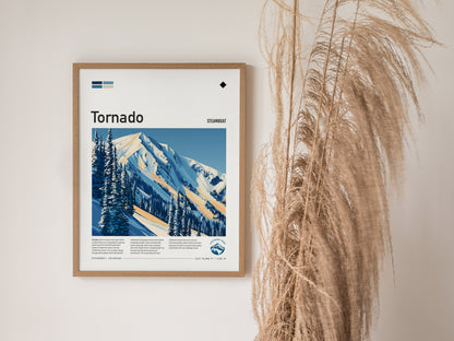 Tornado, Steamboat Poster | Steep Slopes & Fresh Powder Wall Art — styled in a modern interior