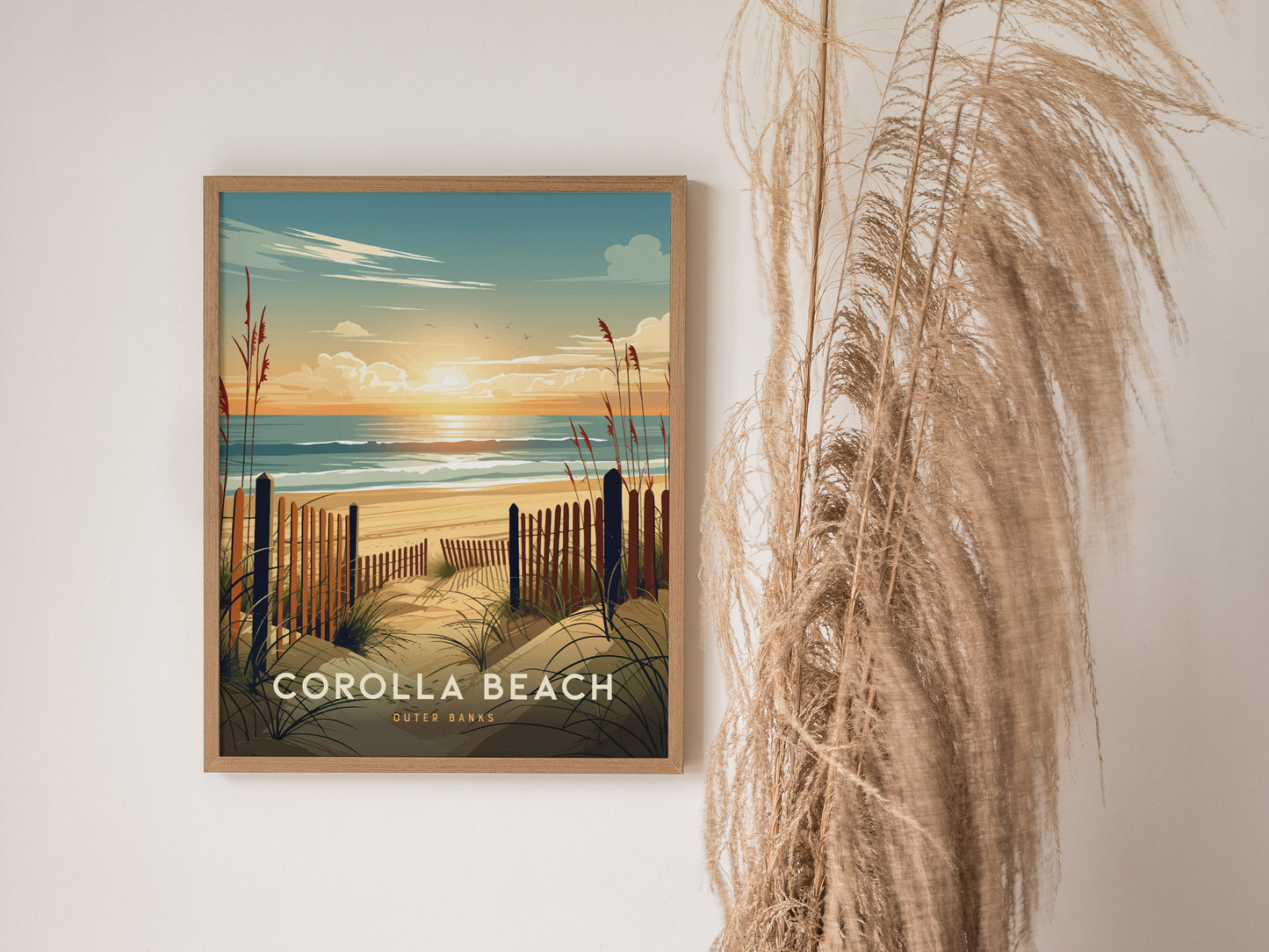 Corolla Beach Poster | Outer Banks Coastal Wall Art | Framed or Unframed