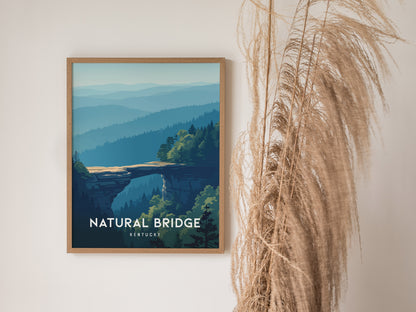 Natural Bridge, Kentucky Poster | Ancient Stone Arch Forest Wall Art — styled in a modern interior