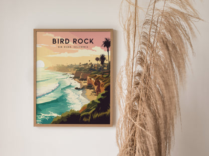 Bird Rock San Diego Poster | La Jolla California Wall Art | Framed or Unframed