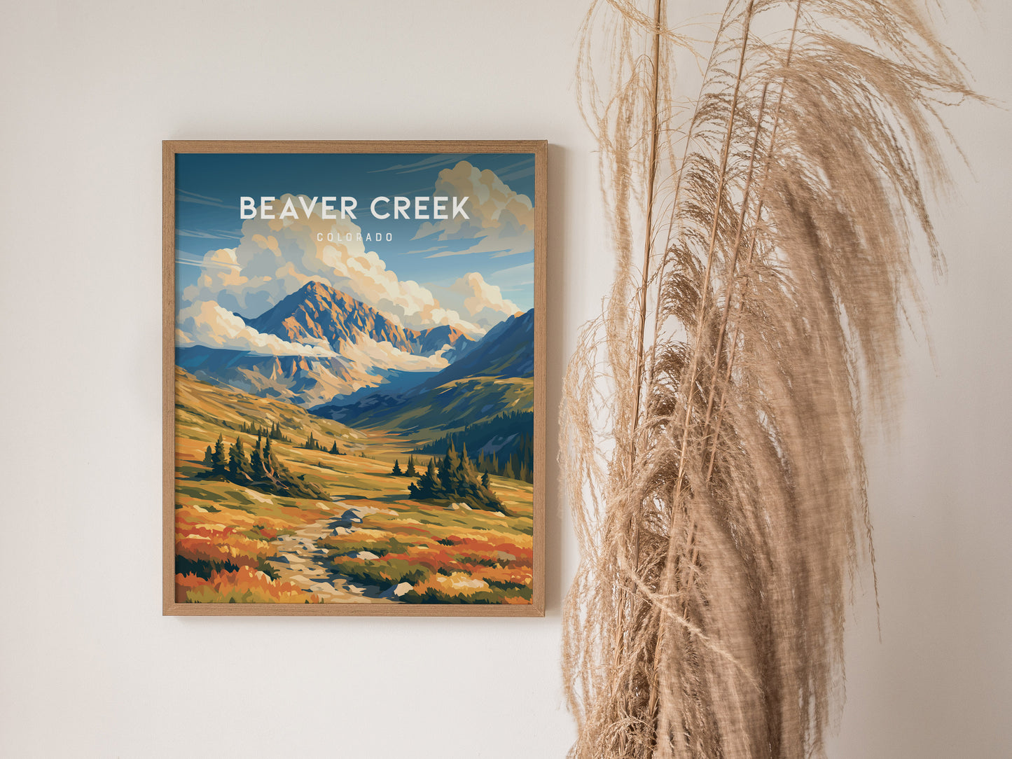 Beaver Creek, Colorado Poster | Alpine Village & Ski Mountain Wall Art — styled in a modern interior