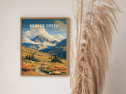 Beaver Creek, Colorado Poster | Alpine Village & Ski Mountain Wall Art — styled in a modern interior