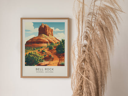 Bell Rock Matte Border Poster | Sedona, Arizona Travel Wall Art — styled in a modern interior