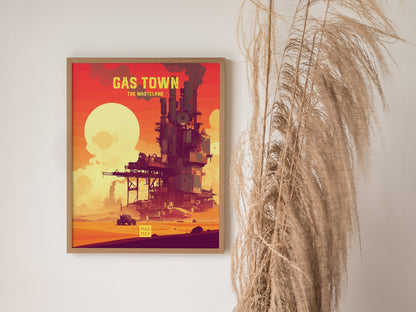 Gas Town Poster | Mad Max Wasteland Wall Art | Framed or Unframed