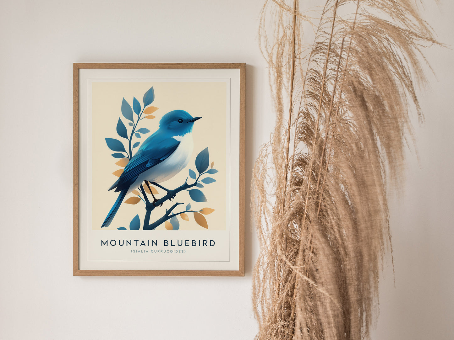 Mountain Bluebird Poster | Vintage Bird Wall Art Print