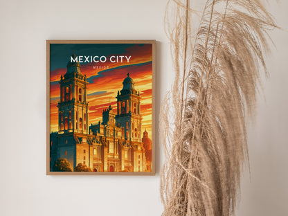 Mexico City, Mexico Poster | Vibrant Culture & Architecture Wall Art — styled in a modern interior