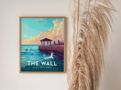 The Wall Poster | Waikiki Beach Art | Oahu Hawaii Local Spot Gift