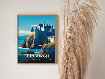 Edinburgh Scotland Poster | Europe Travel Print Wall Art | Framed or Unframed