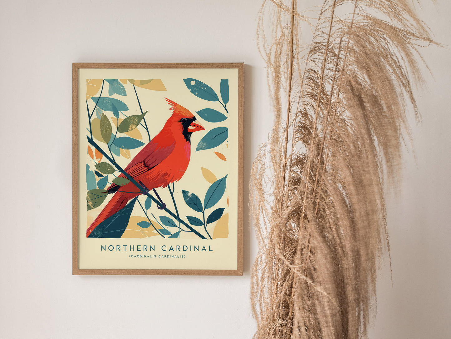 Northern Cardinal Poster | Trendy Modern Bird Wall Art