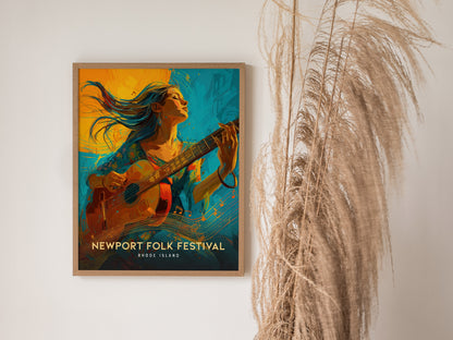Newport Folk Festival Poster | Rhode Island Music Wall Art Print