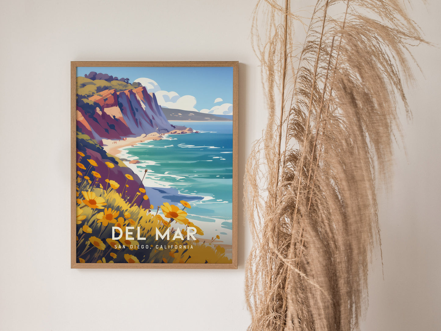 Del Mar California Poster | San Diego Beach Wall Art | Framed or Unframed