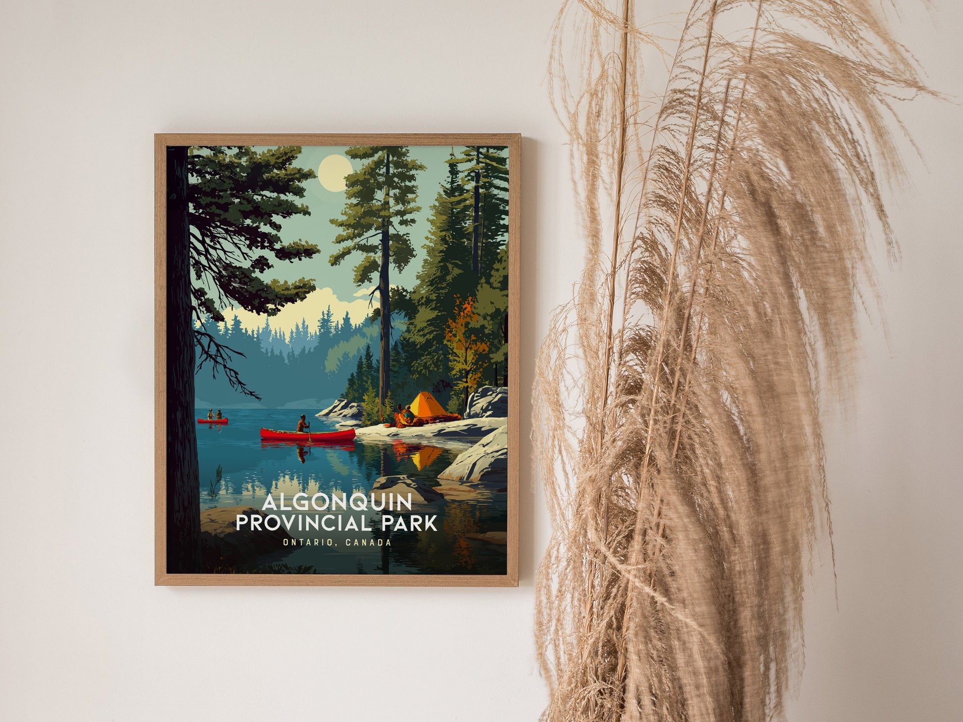 Algonquin Provincial Park Canada Poster | Canoe Camping Ontario Wall Art | Framed or Unframed