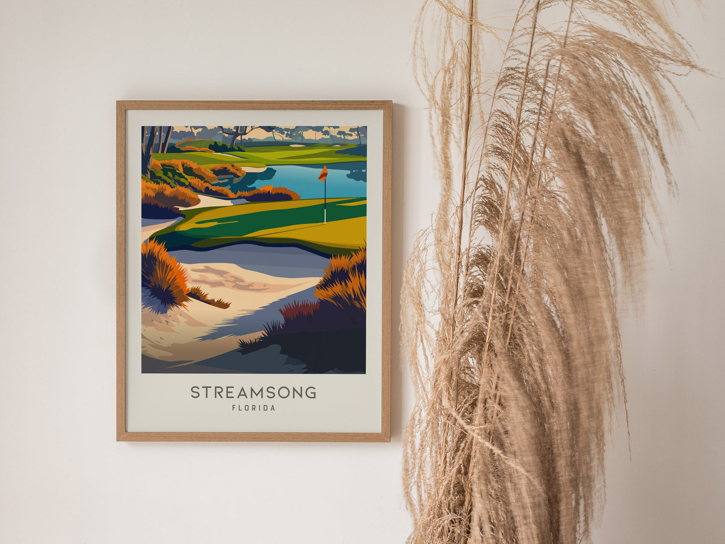 Streamsong Matte Border Poster | Florida Golf Course Print & Country Club Decor — styled in a modern interior