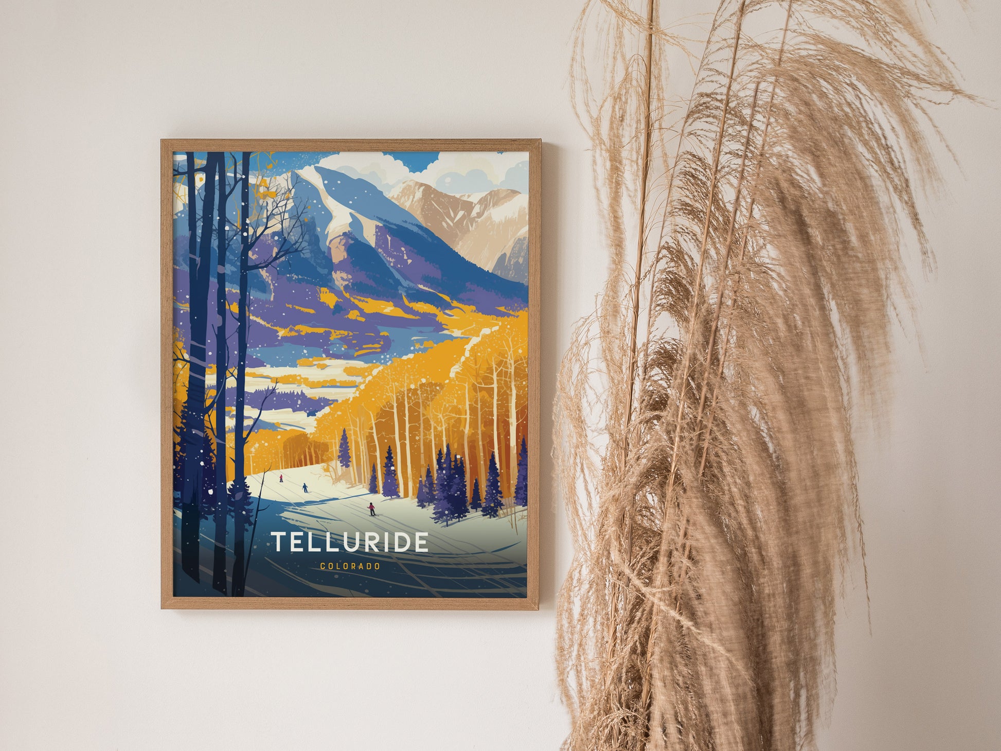 Telluride Poster | Colorado Ski Resort Vintage Rocky Mountain Art Gift
