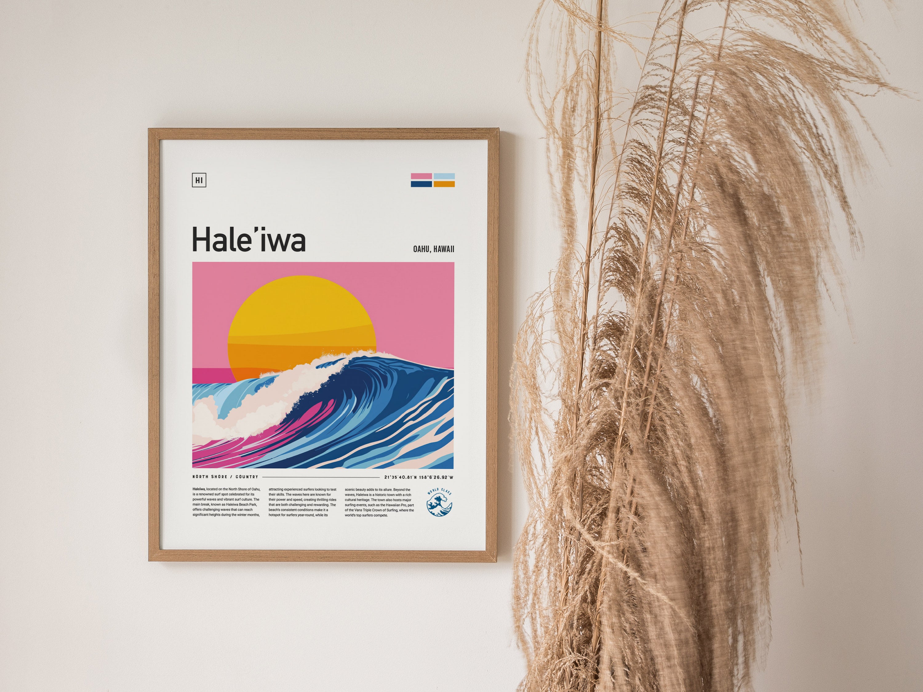 Haleiwa Surf Spot Poster | Hawaii North Shore Surfer Wall Art